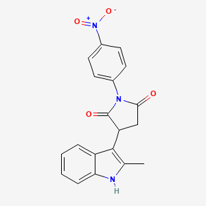 molecular formula C19H15N3O4 B14603186 3-(2-Methyl-1H-indol-3-yl)-1-(4-nitrophenyl)pyrrolidine-2,5-dione CAS No. 61123-24-8