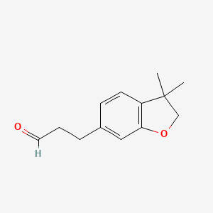 molecular formula C13H16O2 B1460319 3-(3,3-Dimethyl-2,3-dihydro-1-benzofuran-6-yl)propanal CAS No. 1440962-00-4