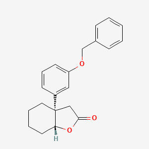 molecular formula C21H22O3 B14603242 (3aS,7aR)-3a-[3-(Benzyloxy)phenyl]hexahydro-1-benzofuran-2(3H)-one CAS No. 60698-74-0