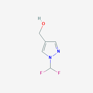 molecular formula C5H6F2N2O B1460326 [1-(difluoromethyl)-1H-pyrazol-4-yl]methanol CAS No. 2098020-65-4