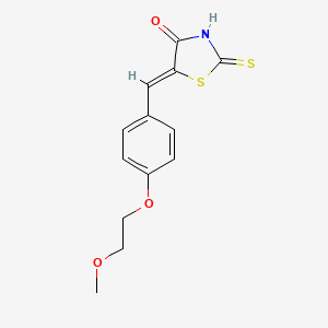 molecular formula C13H13NO3S2 B1460327 4-噻唑烷酮，5-[[4-(2-甲氧基乙氧基)苯基]亚甲基]-2-硫代- CAS No. 1439934-43-6