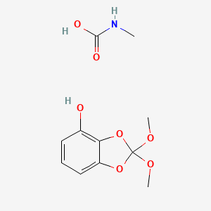 molecular formula C11H15NO7 B14603286 2,2-Dimethoxy-1,3-benzodioxol-4-ol;methylcarbamic acid CAS No. 61083-20-3