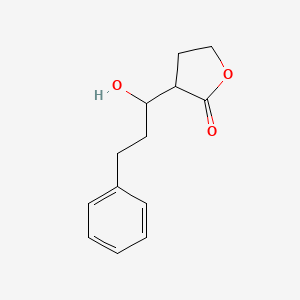 molecular formula C13H16O3 B14603312 3-(1-Hydroxy-3-phenylpropyl)oxolan-2-one CAS No. 61097-28-7