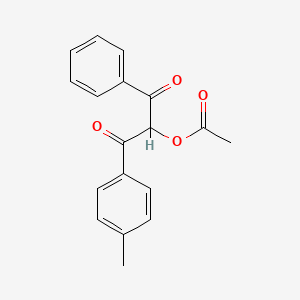 molecular formula C18H16O4 B14603348 1-(4-Methylphenyl)-1,3-dioxo-3-phenylpropan-2-yl acetate CAS No. 60615-30-7