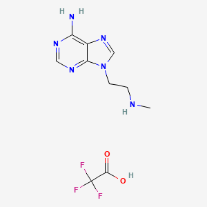 molecular formula C10H13F3N6O2 B1460340 9-[2-(甲基氨基)乙基]-9H-嘌呤-6-胺，三氟乙酸 CAS No. 1989659-44-0
