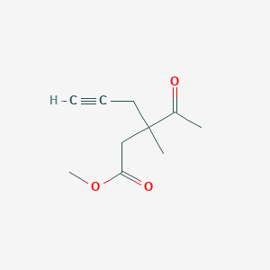 molecular formula C10H14O3 B14603475 Methyl 3-acetyl-3-methylhex-5-ynoate CAS No. 61031-99-0