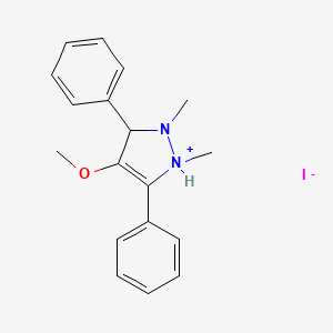 4-Methoxy-1,2-dimethyl-3,5-diphenyl-2,3-dihydro-1H-pyrazol-1-ium iodide