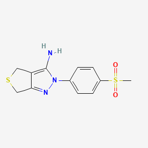 molecular formula C12H13N3O2S2 B1460350 2-(4-Methanesulfonyl-phenyl)-2,6-dihydro-4H-thieno[3,4-c]pyrazol-3-ylamine CAS No. 1418273-64-9