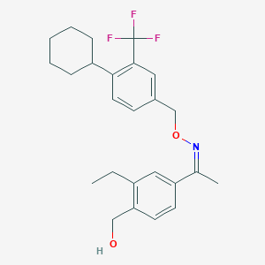 molecular formula C25H30F3NO2 B1460351 (Z)-1-(3-Ethyl-4-(hydroxymethyl)phenyl)ethan-1-one O-(4-cyclohexyl-3-(trifluoromethyl)benzyl) oxime CAS No. 1418144-67-8