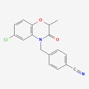 molecular formula C17H13ClN2O2 B1460356 4-((6-Chloro-2,3-dihydro-2-methyl-3-oxobenzo[b][1,4]oxazin-4-yl)methyl)benzonitrile CAS No. 1159978-62-7