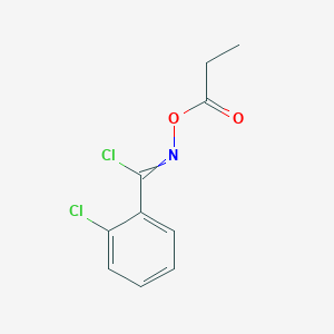 molecular formula C10H9Cl2NO2 B14603591 2-Chloro-N-(propanoyloxy)benzene-1-carboximidoyl chloride CAS No. 61101-51-7