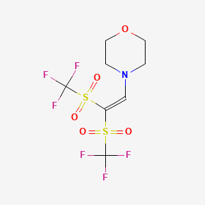 molecular formula C8H9F6NO5S2 B14603600 4-[2,2-Bis(trifluoromethanesulfonyl)ethenyl]morpholine CAS No. 58510-93-3