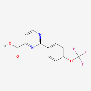 molecular formula C12H7F3N2O3 B1460361 2-[4-(Trifluoromethoxy)phenyl]pyrimidine-4-carboxylic Acid CAS No. 1864059-55-1