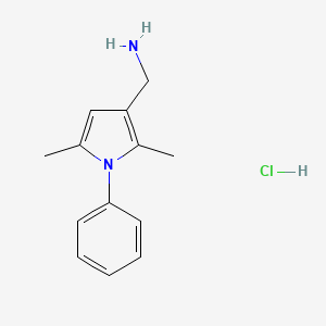 molecular formula C13H17ClN2 B1460363 (2,5-dimethyl-1-phenyl-1H-pyrrol-3-yl)methanamine hydrochloride CAS No. 2060031-21-0