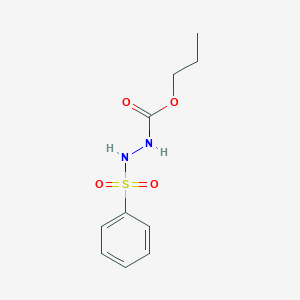 molecular formula C10H14N2O4S B14603631 Propyl 2-(benzenesulfonyl)hydrazine-1-carboxylate CAS No. 58358-76-2