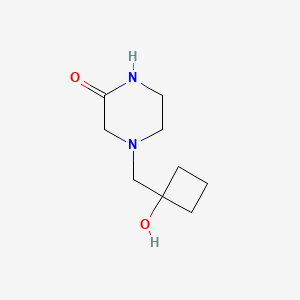 molecular formula C9H16N2O2 B1460365 4-[(1-Hydroxycyclobutyl)methyl]piperazin-2-one CAS No. 2098500-76-4