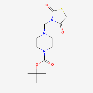 molecular formula C13H21N3O4S B1460367 叔丁基 4-[(2,4-二氧代-1,3-噻唑烷-3-基)甲基]哌嗪-1-羧酸酯 CAS No. 2173116-43-1