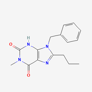 molecular formula C16H18N4O2 B14603703 9-benzyl-1-methyl-8-propyl-3H-purine-2,6-dione CAS No. 61080-47-5