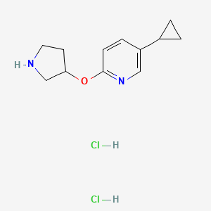 molecular formula C12H18Cl2N2O B1460373 5-Cyclopropyl-2-(pyrrolidin-3-yloxy)pyridine dihydrochloride CAS No. 2060024-94-2