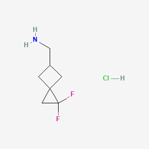 molecular formula C7H12ClF2N B1460375 {1,1-Difluorospiro[2.3]hexan-5-yl}methanamine hydrochloride CAS No. 2098022-90-1