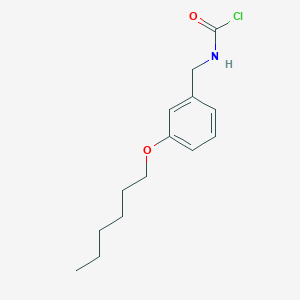 molecular formula C14H20ClNO2 B14603755 {[3-(Hexyloxy)phenyl]methyl}carbamyl chloride CAS No. 59732-07-9