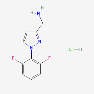 molecular formula C10H10ClF2N3 B1460377 盐酸[1-(2,6-二氟苯基)-1H-吡唑-3-基]甲胺 CAS No. 2097891-03-5