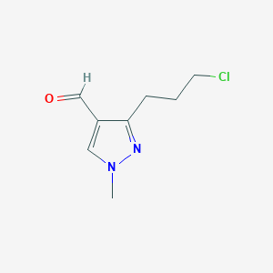 molecular formula C8H11ClN2O B1460379 3-(3-chloropropyl)-1-methyl-1H-pyrazole-4-carbaldehyde CAS No. 2060047-27-8