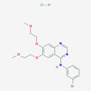 molecular formula C20H23BrClN3O4 B1460383 N-(3-Bromophenyl)-6,7-bis(2-methoxyethoxy)quinazolin-4-amine HCl CAS No. 2055840-41-8