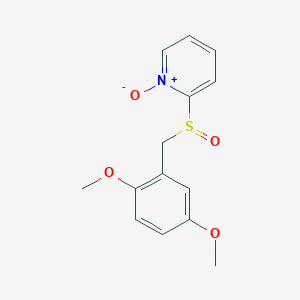 Pyridine, 2-[[(2,5-dimethoxyphenyl)methyl]sulfinyl]-, 1-oxide