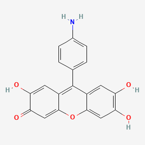 molecular formula C19H13NO5 B14604058 9-(4-Aminophenyl)-2,6,7-trihydroxy-3H-xanthen-3-one CAS No. 58093-33-7