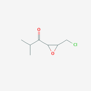 molecular formula C7H11ClO2 B14604067 1-Propanone, 1-[3-(chloromethyl)oxiranyl]-2-methyl- CAS No. 61170-75-0