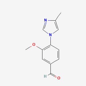 molecular formula C12H12N2O2 B1460415 3-甲氧基-4-(4-甲基-1H-咪唑-1-基)苯甲醛 CAS No. 870837-18-6
