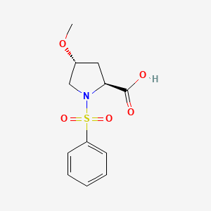 molecular formula C12H15NO5S B1460416 (2S,4R)-4-Methoxy-1-(phenylsulfonyl)-2-pyrrolidinecarboxylic acid CAS No. 884048-61-7