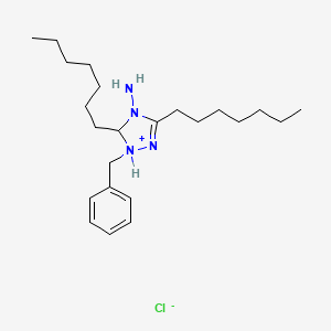 molecular formula C23H41ClN4 B14604205 4-Amino-1-benzyl-3,5-diheptyl-4,5-dihydro-1H-1,2,4-triazol-1-ium chloride CAS No. 59944-46-6