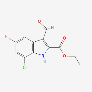 Ethyl 7-chloro-5-fluoro-3-formyl-1H-indole-2-carboxylate