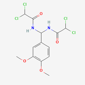 molecular formula C13H14Cl4N2O4 B14604236 Acetamide, N,N'-[(3,4-dimethoxyphenyl)methylene]bis[2,2-dichloro- CAS No. 58085-01-1