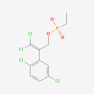 molecular formula C11H10Cl4O3P- B14604267 3,3-Dichloro-2-(2,5-dichlorophenyl)prop-2-en-1-yl ethylphosphonate CAS No. 59149-61-0