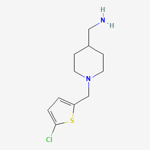 molecular formula C11H17ClN2S B1460429 {1-[(5-Chlorothiophen-2-yl)methyl]piperidin-4-yl}methanamine CAS No. 1019380-77-8