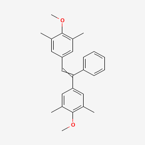 molecular formula C26H28O2 B14604293 1,1'-(1-Phenylethene-1,2-diyl)bis(4-methoxy-3,5-dimethylbenzene) CAS No. 61064-68-4