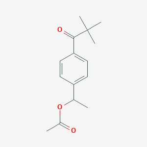 molecular formula C15H20O3 B14604325 1-[4-(2,2-Dimethylpropanoyl)phenyl]ethyl acetate CAS No. 59793-86-1