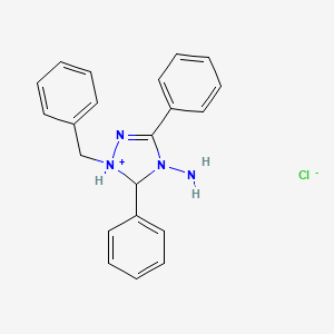 molecular formula C21H21ClN4 B14604386 4-Amino-1-benzyl-3,5-diphenyl-4,5-dihydro-1H-1,2,4-triazol-1-ium chloride CAS No. 59944-29-5