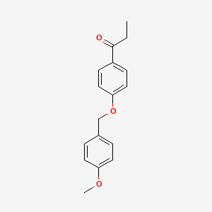 molecular formula C17H18O3 B1460442 1-{4-[(4-Methoxybenzyl)oxy]phenyl}propan-1-one CAS No. 935859-44-2