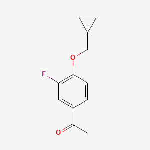 molecular formula C12H13FO2 B1460444 1-(4-Cyclopropylmethoxy-3-fluorophenyl)-ethanone CAS No. 1019626-67-5