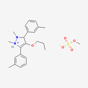 molecular formula C23H32N2O5S B14604516 1,2-Dimethyl-3,5-bis(3-methylphenyl)-4-propoxy-2,3-dihydro-1H-pyrazol-1-ium methyl sulfate CAS No. 60615-12-5