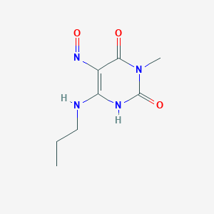 molecular formula C8H12N4O3 B14604519 3-Methyl-5-nitroso-6-propylamino-1H-pyrimidine-2,4-dione CAS No. 61080-68-0