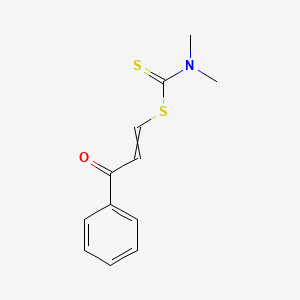 molecular formula C12H13NOS2 B14604523 Carbamodithioic acid, dimethyl-, 3-oxo-3-phenyl-1-propenyl ester CAS No. 60405-29-0