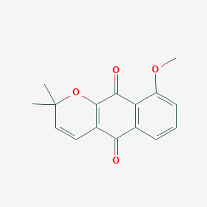 molecular formula C16H14O4 B14604591 2H-Naphtho[2,3-b]pyran-5,10-dione, 9-methoxy-2,2-dimethyl- CAS No. 58785-62-9