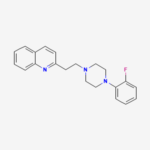 molecular formula C21H22FN3 B14604594 Quinoline, 2-(2-(4-(2-fluorophenyl)-1-piperazinyl)ethyl)- CAS No. 57962-05-7