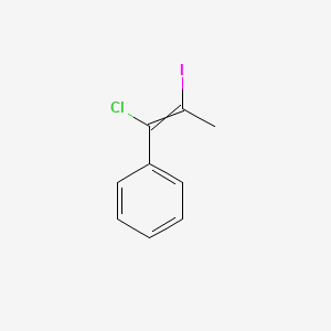 molecular formula C9H8ClI B14604620 (1-Chloro-2-iodoprop-1-en-1-yl)benzene CAS No. 58696-51-8