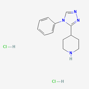 molecular formula C13H18Cl2N4 B1460465 4-(4-phenyl-4H-1,2,4-triazol-3-yl)piperidine dihydrochloride CAS No. 2097932-41-5